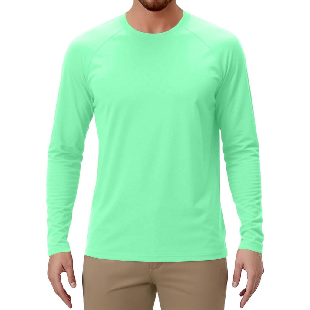 Мужской спортивный топ с длинным рукавом реглан однотонной расцветки