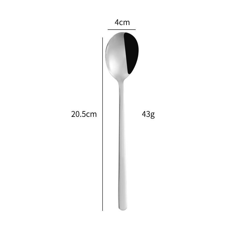 Korean Style Long Handle 304 Stainless Steel Ladle and Soup Spoon Set