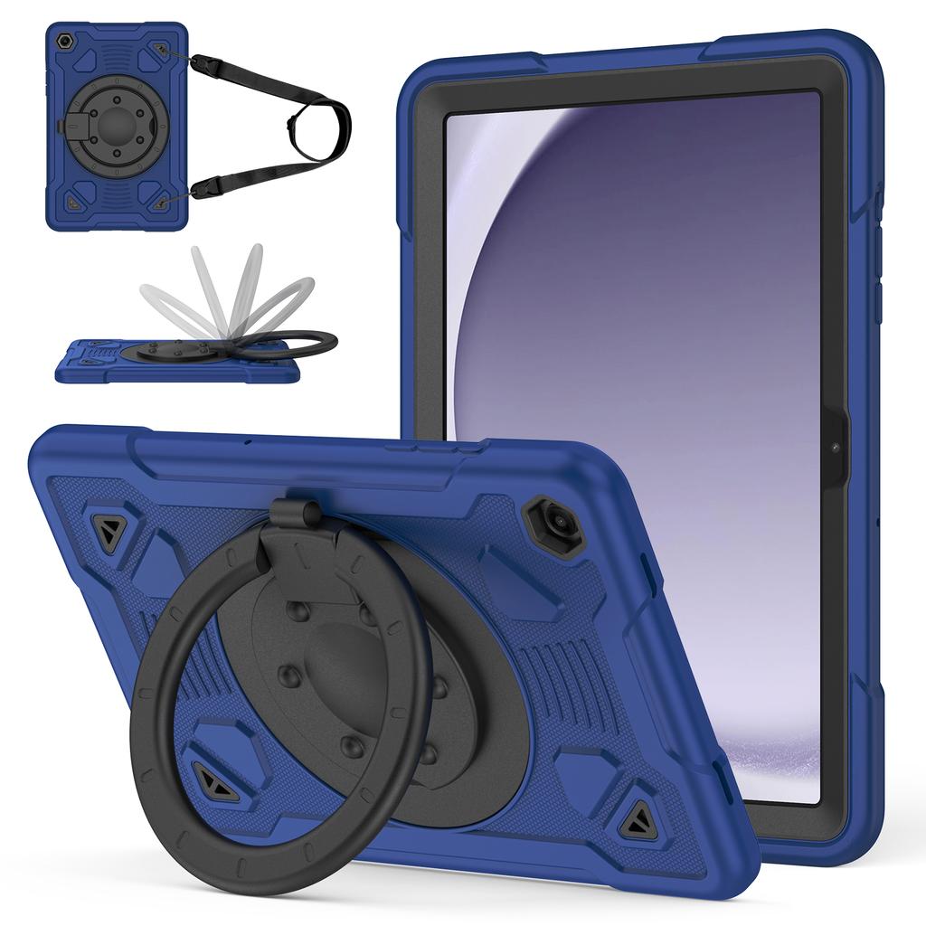 Чехол для планшета Samsung Galaxy Tab A9 / Tab A11 с подставкой, космическая планета, ПК + Силиконовый чехол для планшета с плечевым ремнем
