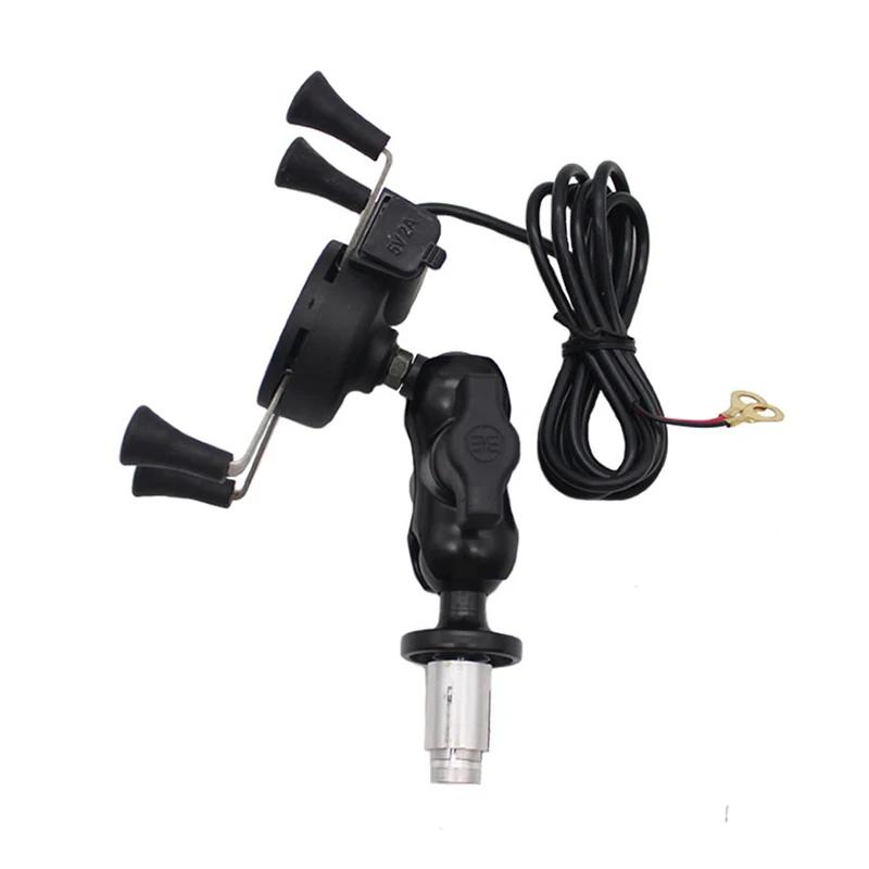 Motorcycle Phone Holder Fork Stem Mount GPS Navigation Bracket with USB Charger for BMW F900XR Yamaha Tenere700 Cellphone Stand
