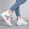 2025 Женские Модные Белые Кроссовки Мид-Топ На Шнуровке Модные Удобные для Весны/Осени Кроссовки на Платформе Ботинки на Платформе