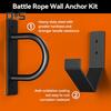Комплект для настенного крепления Battle Rope, крючок для хранения, настенная стойка для фитнес-веревки, металлические стальные анкеры, многофункциональный органайзер для боевых веревок для домашних и коммерческих спортзалов