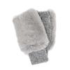 Вязаные перчатки антибактериальные без пальцев [Natural Beauty] женские Рекс/Кролик/Кабель (Грей, Рекс)