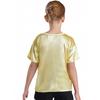 Unisex Kids Metallic Shiny Jazz Dance Top Sparkly T-shirt Performance Wear Boys Girls Dance Class Outfit