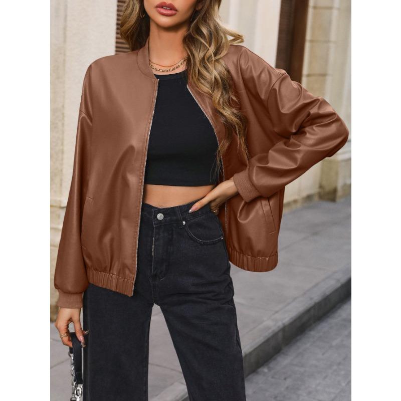 Женская куртка больших размеров, повседневная байкерская кожаная куртка из искусственной кожи с короткими рукавами, топы