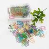 60pcs Plastic-coated Metal Paper Clip 12 Kinds Memo Clips Bookmarks School Stationery  Office