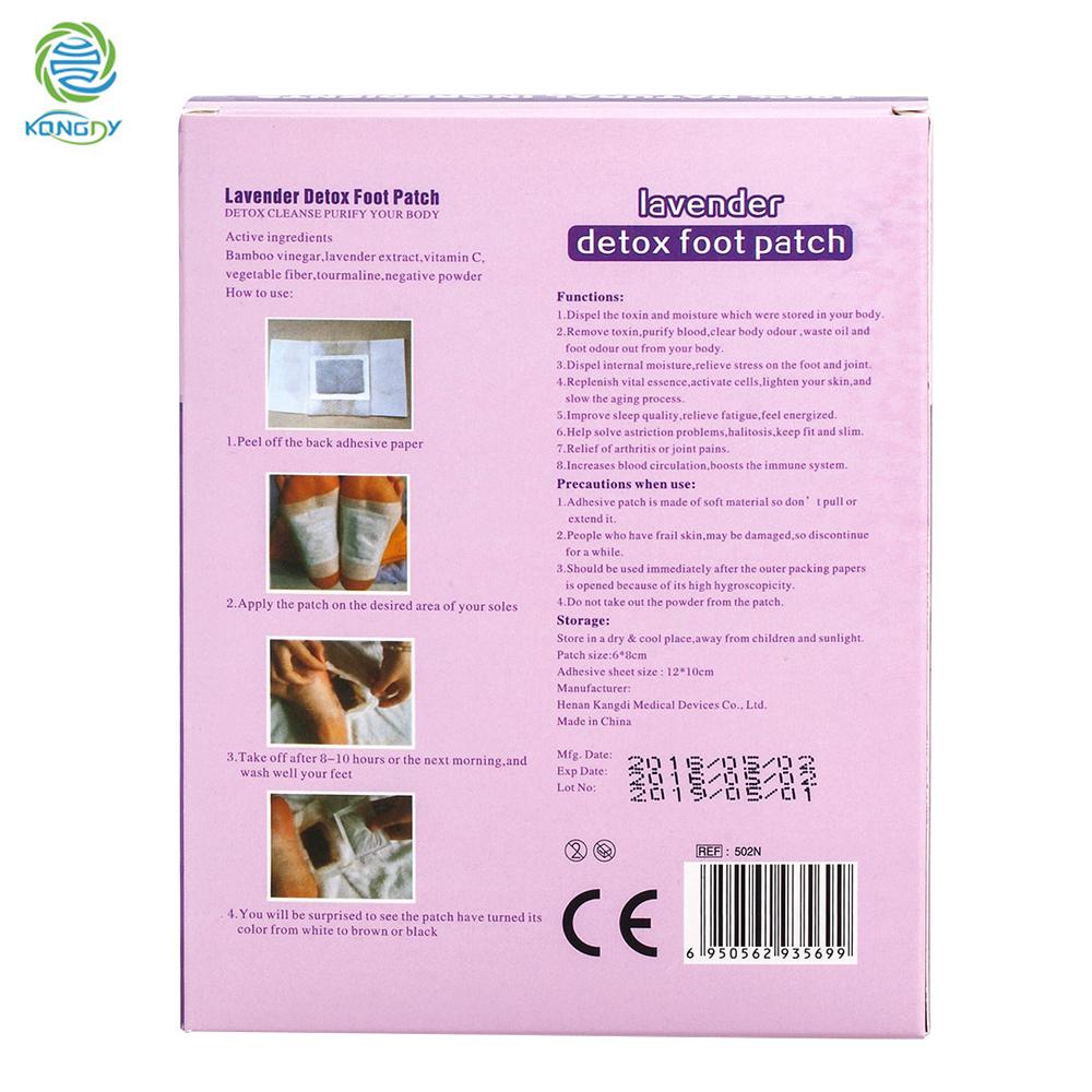 KONGDY Уход за ногами Эфирное масло розы Бамбуковый уксус Детокс пластырь для ног 10 шт./кор. Улучшает качество сна Красота подушечки для похудения