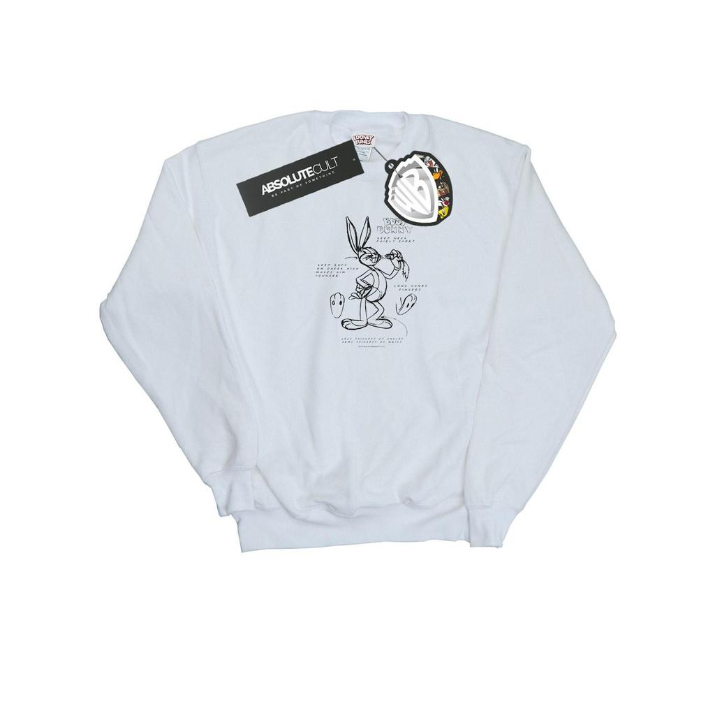 Looney Tunes Mens Bugs Bunny Drawing Instruction Sweatshirt