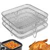 Three Layer Air Fryer Rack, Roasting Kitchen Drain BBQ Rack for Kitchen, Household, Oven