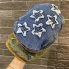Four Seasons Washed Denim Hat Female Star Forward Cap Retro Beret Men's Versatile Show Small Fashion