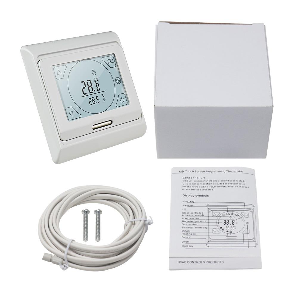 Еженедельный программируемый термостат с сенсорным экраном, 16А, электрический/водяной термостат с подогревом пола, регулятор температуры Regulato