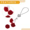 Partuto 1pcs Artificial Crystal Peach Heart Mink Hair Car Rear View Mirror Pendant Accessories Car Hanging Ornament Red