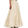Женская повседневная плиссированная однотонная юбка-полуюбка, плиссированная юбка А-силуэта, юбка-шарф длиной до пола