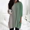 Women's Fashion Casual 3/4 Sleeve Print Round Neck Double Pocket T-Shirt Top