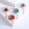 Simple, Stylish And Elegant Multi-Layer Petal Daisy Brooch, Alloy Dripping Oil Temperament Brooch Collar Pin Anti-Light