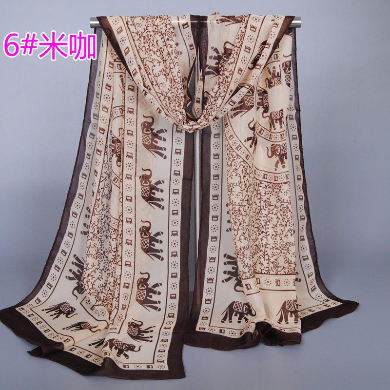 Popular Printing Classic Chiffon Silk Scarf, New Autumn Small Long Scarf Female XQ