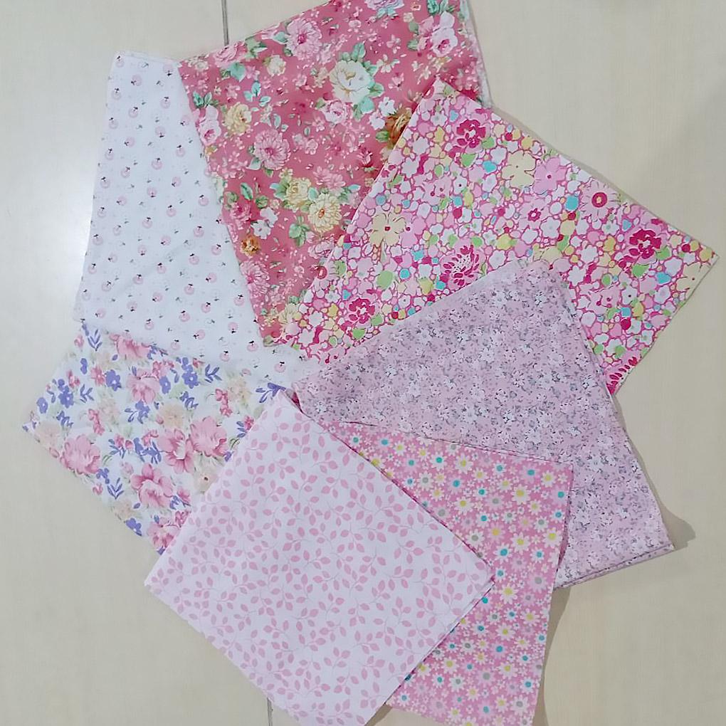 7 Pieces Cotton Fabric Bag Sewing Floral Square Cloth Professional Tailor Needlework DIY Crafting Accessories