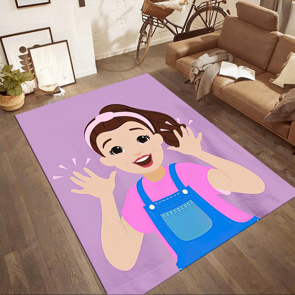 Girl With Overalls And Headband Square rugs are a great choice for living rooms, bedrooms, home décor, and as gifts.