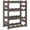 16 Bottle Wine Rack Gray Solid Pine Wood