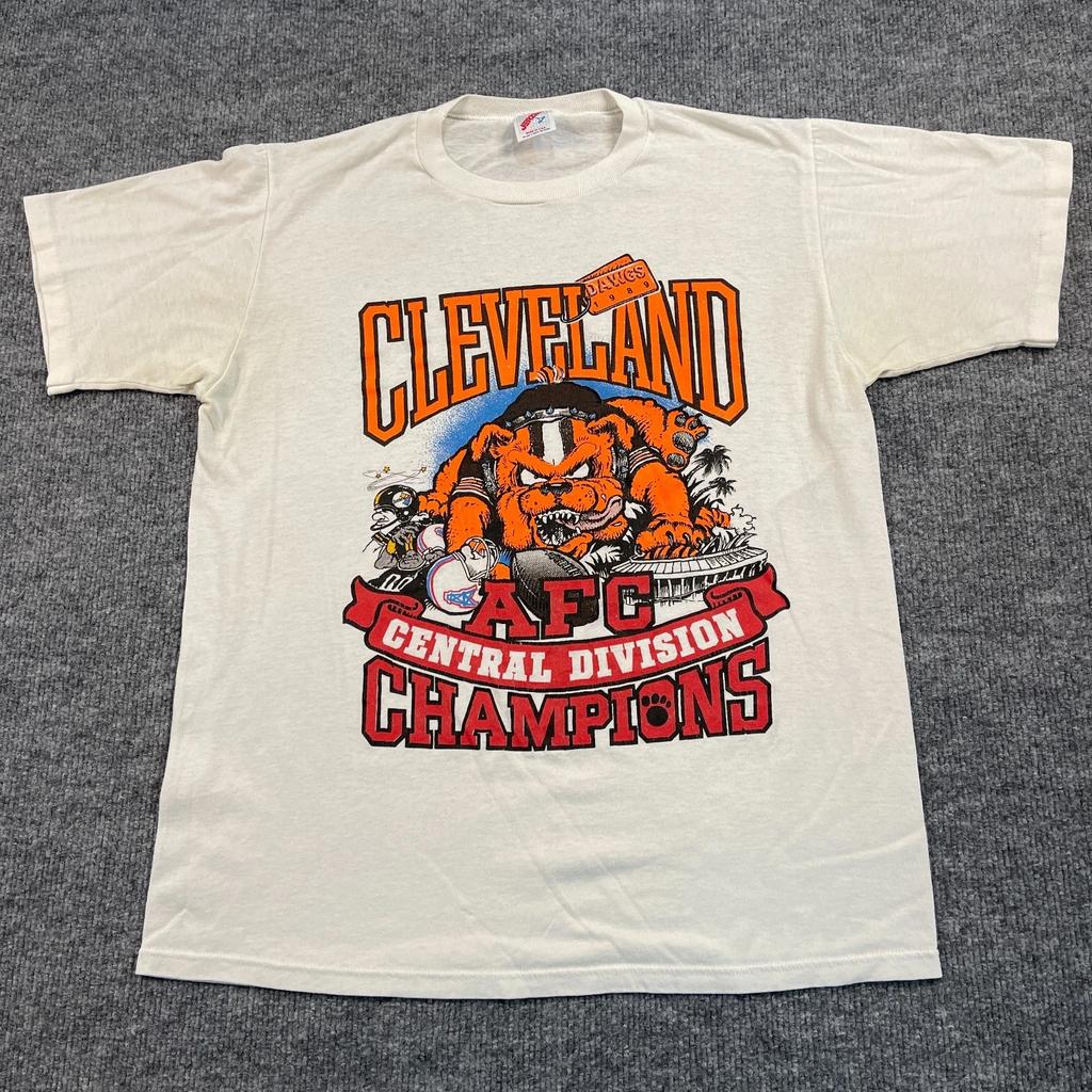 Vintage 80s Cleveland Browns Shirt Medium 20x26 AFC Central Division Champions