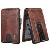 RFID Men's Leather Card Bag Metal Anti-Magnetic Automatic Bullet Card Wallet Credit Card Business Card Box Wallet