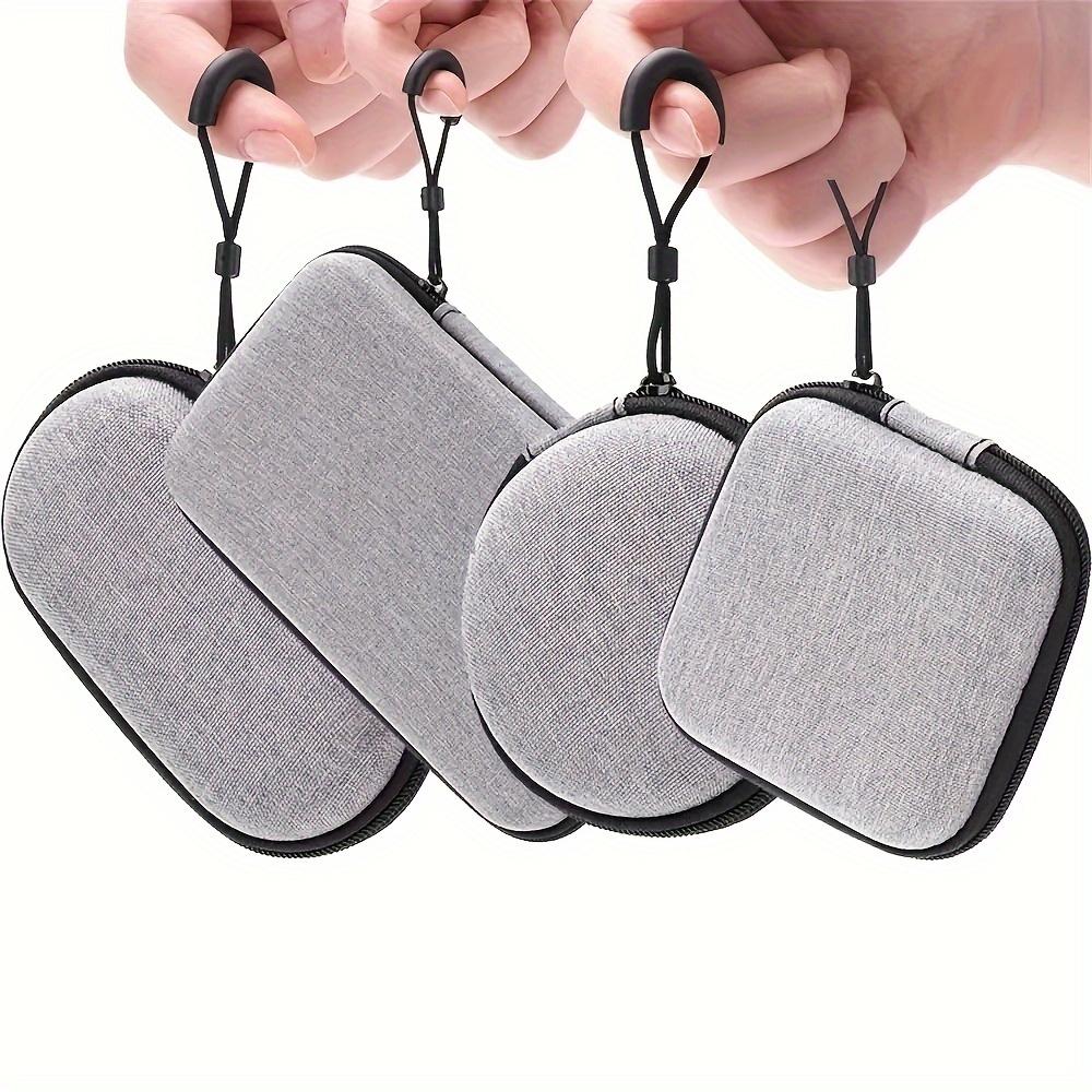 Mini Earphone Storage Bag Hard Shell Data Cable Organizer Box Portable Travel Gadgets Protective Cover Solid Color Large Capacity Case