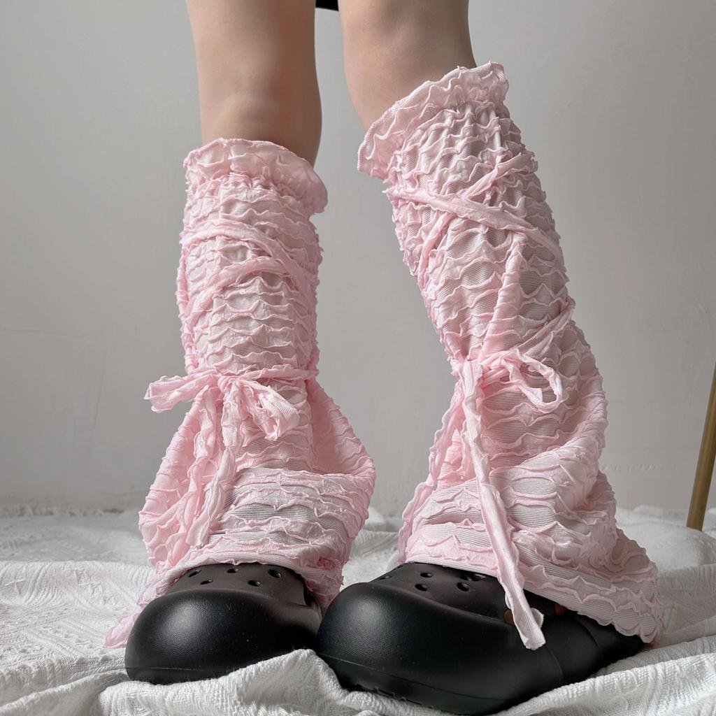 New Summer New Ballet Bow Tie Long Foot Cover Thin Pleated Net Lace Light Girl Lace Cover-up Sun Protection Socks