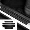 4 шт. толстые защитные наклейки на дверную пластину автомобиля из углеродного волокна, наклейка на порог из кожи, наклейка против царапин
