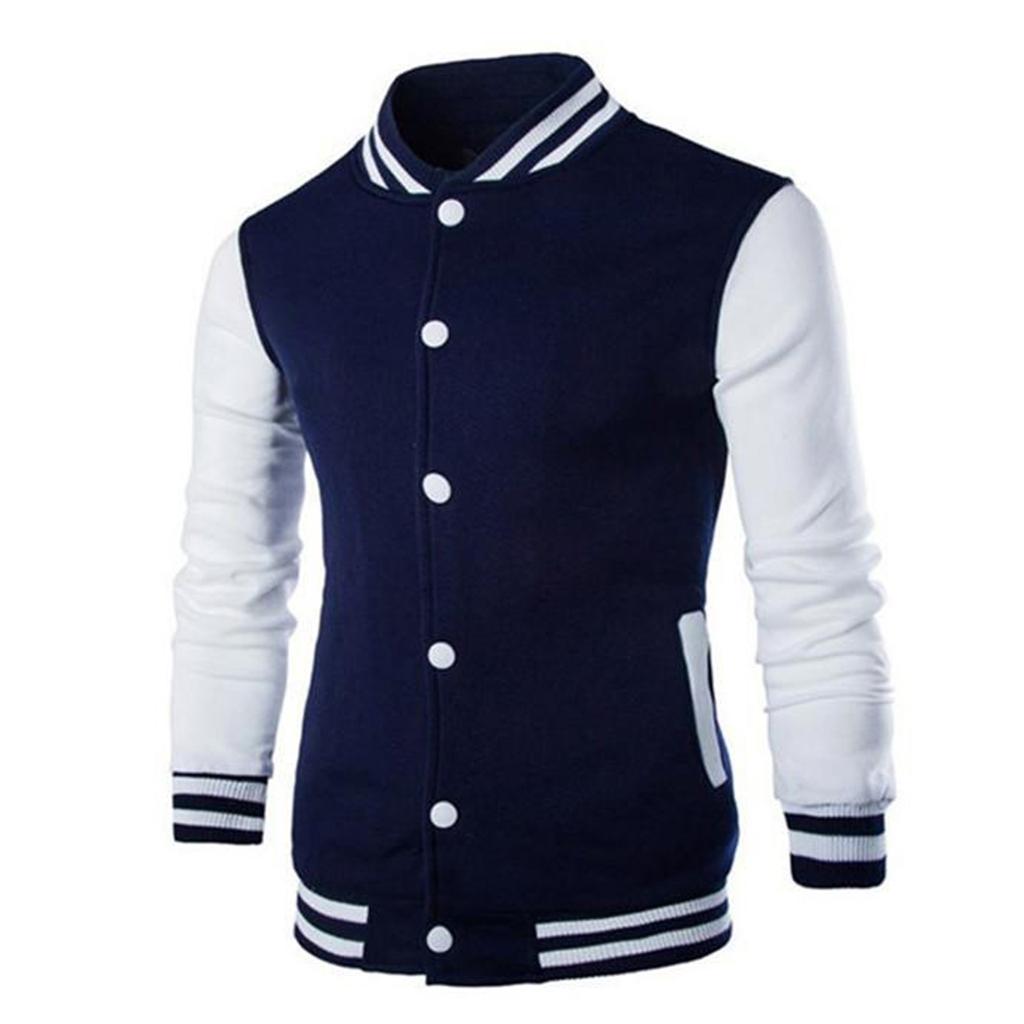 Jacket European Men's Casual Men's Stand Collar Baseball Jacket