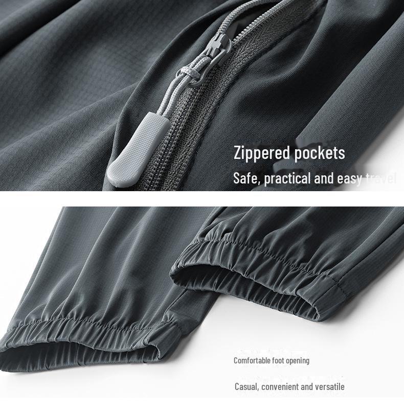 Мужские быстросохнущие летние леггинсы Ice Silk в клетку: Тонкие, дышащие, свободные спортивные брюки