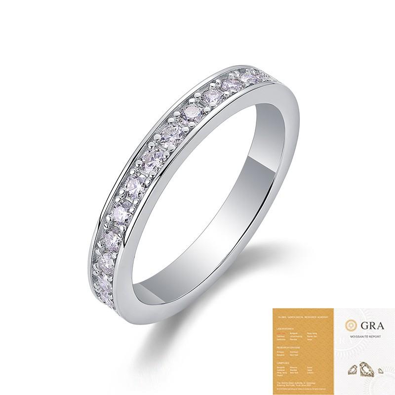 Elegant Sterling Moissanite Stackable Ring Women Minimalist Geometric Design Hypoallergenic