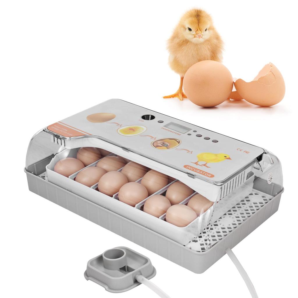 Digital Egg Incubator 20 Eggs Poultry Hatcher with Auto Egg Turning Temperature Control LED Light