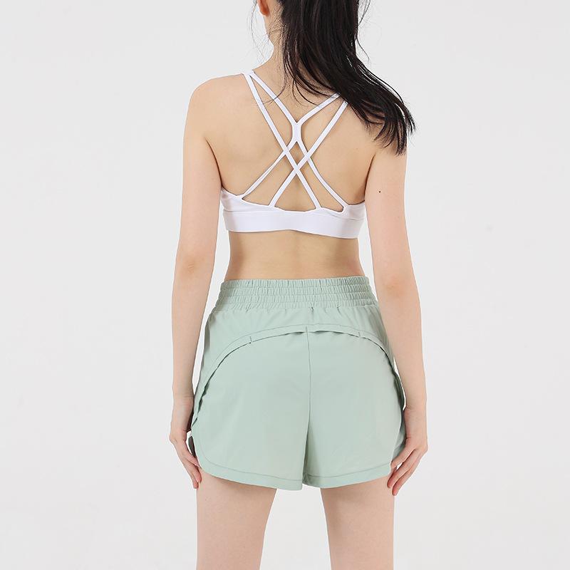 Women's Spaghetti Strap Cross Back Sports Bra Comfortable Shockproof Yoga Fitness Bra