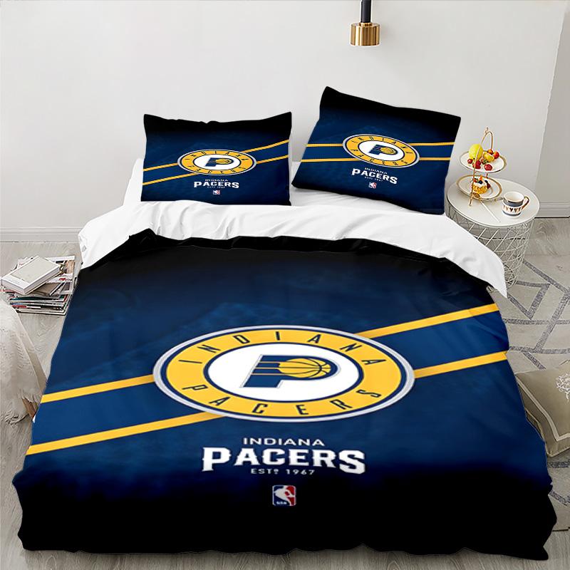 Pacers Basketball Team Bedding Set 3pcs, High Quality Bedding Set Including 1pc Duvet Cover And 2pcs Pillowcases for Bedroom, Dormitory Gift
