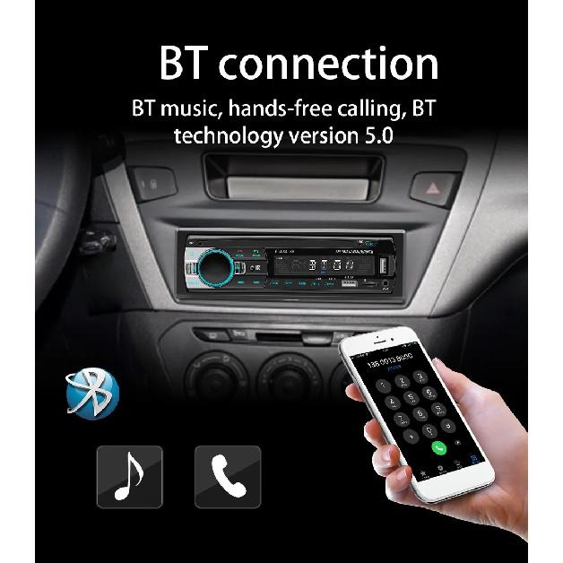 BQCC 1din Universal Car Radio MP3 Player FM/BT/AUX/ USB/Phone Charging 7 Color Lights Car Stereo For Volkswagen/BMW/KIA/FORD