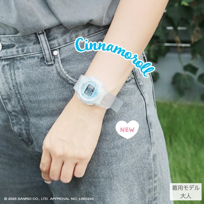 Sun Flame Sanrio Cinnamoroll Digital Watch with Backlight and Alarm Function Girls Clear J-Axis CR3C0003-CNC