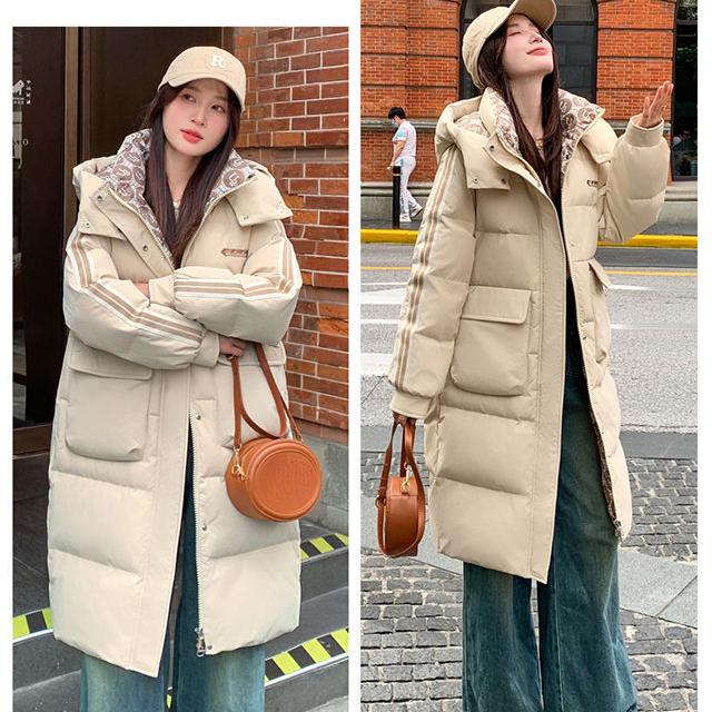 Зимнее теплое и модное женское пальто с длинным хлопковым пальто в корейском стиле