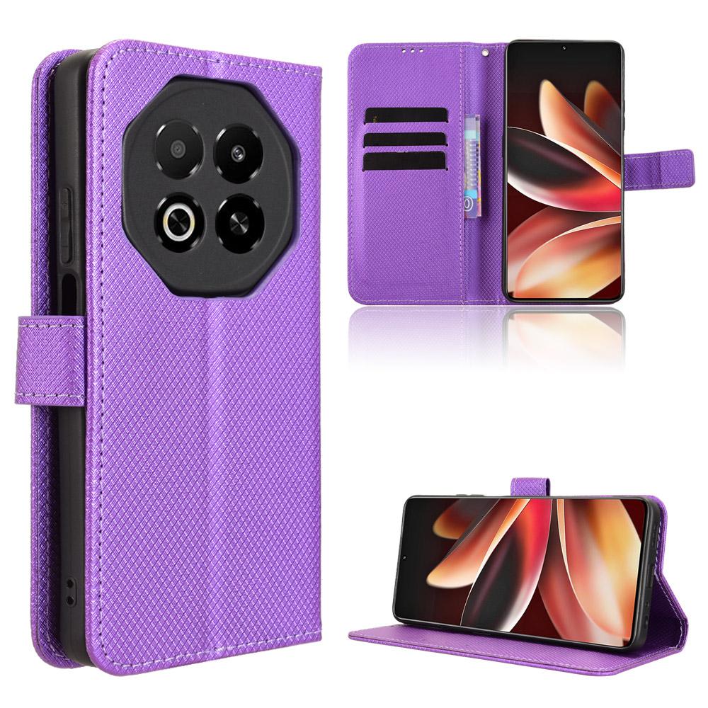 For Meizu Note 16 Leather Wallet Case with Strap Diamond Texture Phone Cover