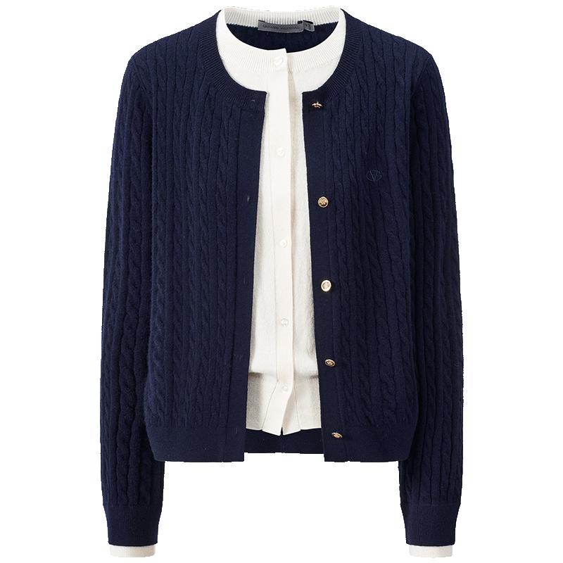 Женский вязаный кардиган GIOVANNI VALENTINO, 100% шерсть, имитация двух предметов