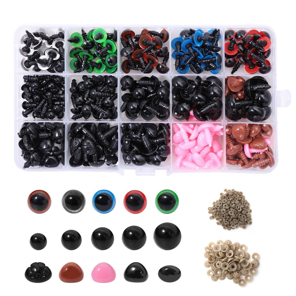 Набор 280 штук пластиковых цветных глаз и носиков для плюшевых игрушек