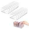 Happykau Eyeshadow 7 Acrylic Cosmetic Divided Tabletop Makeup Transparent Makeup Storage Small Item Clear Case Case, 2-Piece Set, Compartments,