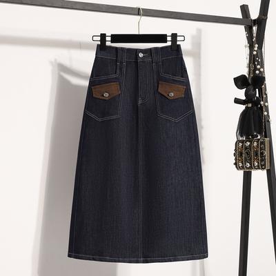 2025 Большие размеры Новые весенние эластичные джинсовые юбки женские юбки-трапеции с высокой талией винтажные макси