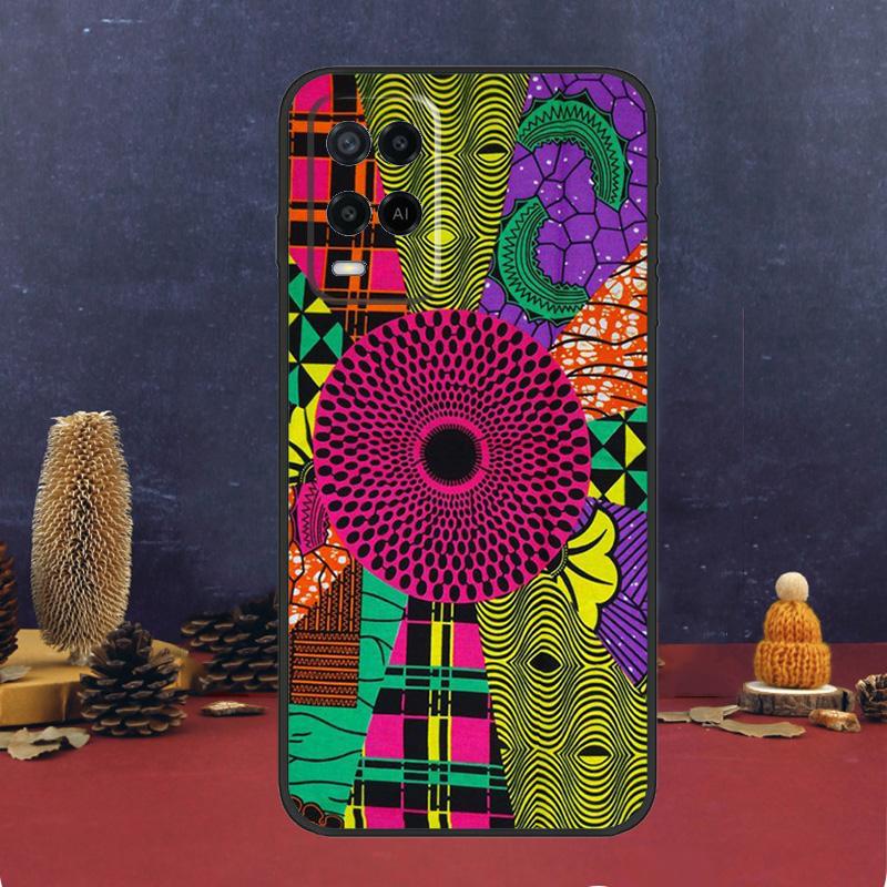 African Wax Print Design For OPPO A54S A74 A94 A58 A78 A98 A16 A76 A96 A15 A17 A77 A5 A9 A52 A72 A79 A53S A57S Case
