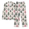 Женский повседневный модный комплект для дома с длинным рукавом и брюками с рождественским принтом