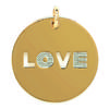 [D4615] - Gold Plated Pendant 'Love' White Gold - 30 Mm