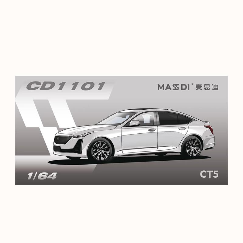 In Stock Masdi 1/64 Cadillac Ct5 Simulation Alloy Miniature Die Casting Integrated Car Model Customization Toy Ornament Gift