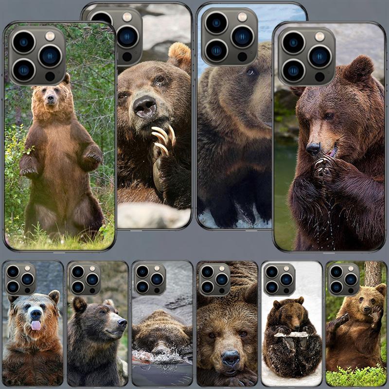 Kodiak Bear Phone Case For Iphone 17 Air 16 15 Pro Max 14 Plus 16E Coque 13 Pro 12 Mini 11 Clear Cover Silicone Cute Shell Soft