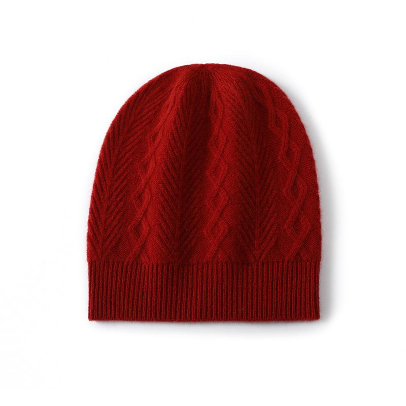 Autumn and winter new pure wool hat women's wool knitted threaded edge couple ear protection warm bald hat cold hat