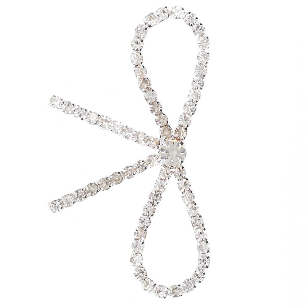 10pcs Sparkly Rhinestone Bow Brooch Pin Vintage Bowknot Claw Chain Pin Rhinestone Brooch  For Women