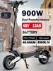 2025 НОВЫЙ T10 Горячая Распродажа пиковая 900 Вт 48В13Ач Электросамокат 11-дюймовая Внедорожная шина Максимальная скорость 50 км/ч Запас хода 45 км Складной Электросамокат